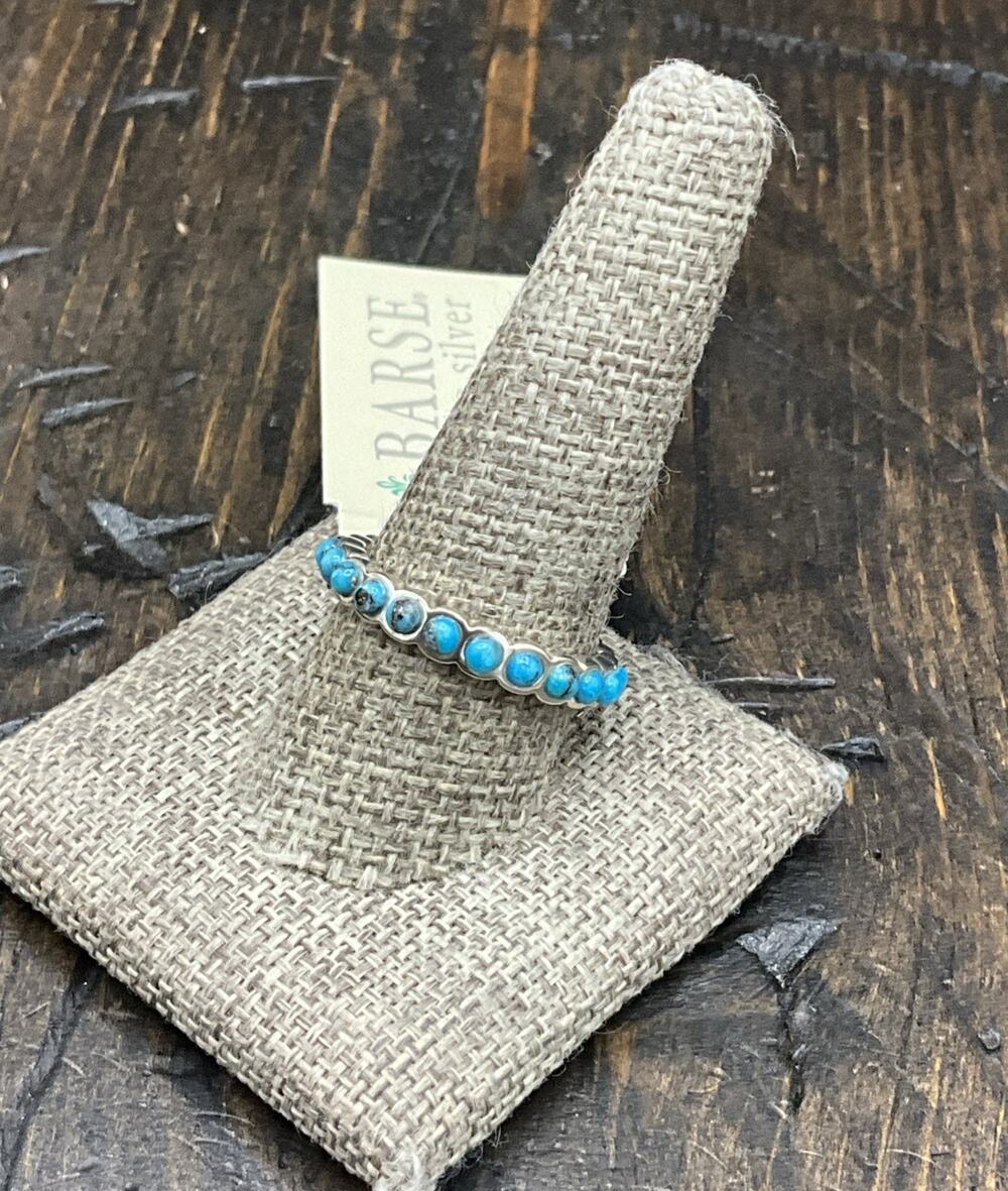 Barse Infinity Band Ring- Turquoise- Sterling Silver- 10- NWT